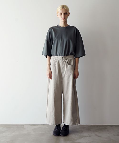 VU ヴウ 5 poket wide cropped pants [CHALK] vu-pnt-007