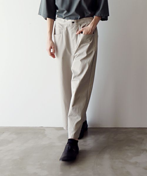 VU ヴウ 5 poket wide cropped pants [CHALK] vu-pnt-007