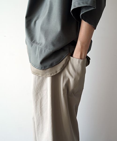 VU ヴウ 5 poket wide cropped pants [CHALK] vu-pnt-007