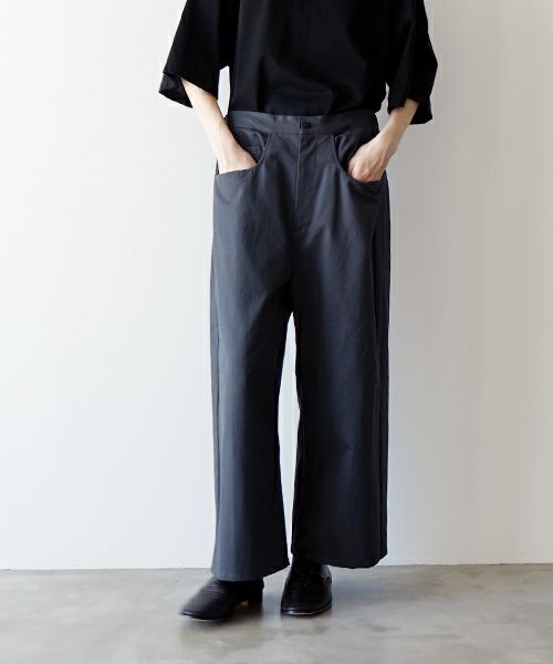 VU ヴウ 5 poket wide cropped pants [GRAPHITE] vu-pnt-007
