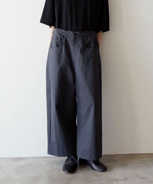 VU ヴウ 5 poket wide cropped pants [GRAPHITE] vu-pnt-007