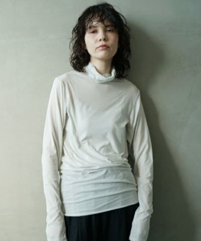 suzuki takayukiスズキタカユキturtle-neck t-shirt ［s251-02/ICE GRAY]