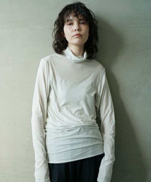 suzuki takayukiスズキタカユキturtle-neck t-shirt ［s251-02/ICE GRAY]