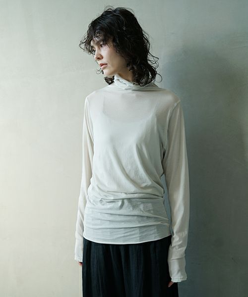 suzuki takayukiスズキタカユキturtle-neck t-shirt ［s251-02/ICE GRAY]