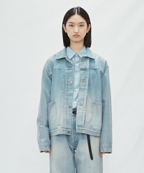 YOKO SAKAMOTO ヨーコサカモトPLEATS BLOUSE[LIGHT INDIGO/YS-25SS-10] デニムブルゾン