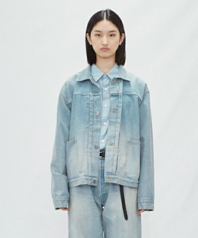 YOKO SAKAMOTO ヨーコサカモトPLEATS BLOUSE[LIGHT INDIGO/YS-25SS-10] デニムブルゾン
