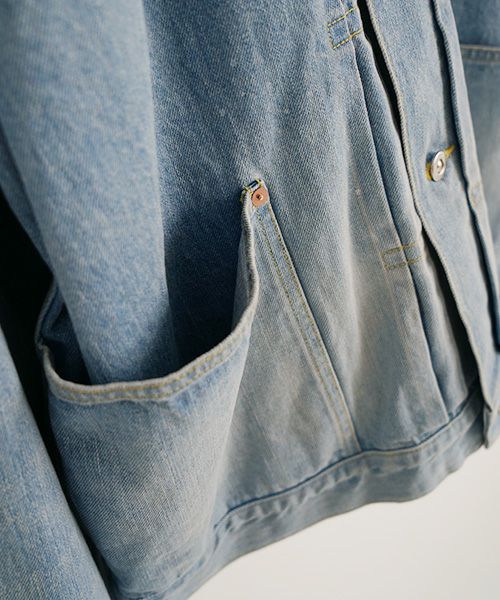 YOKO SAKAMOTO ヨーコサカモトPLEATS BLOUSE[LIGHT INDIGO/YS-25SS-10] デニムブルゾン