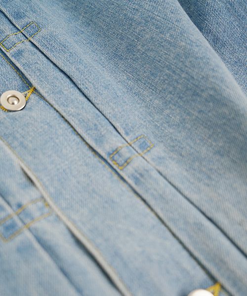 YOKO SAKAMOTO ヨーコサカモトPLEATS BLOUSE[LIGHT INDIGO/YS-25SS-10] デニムブルゾン