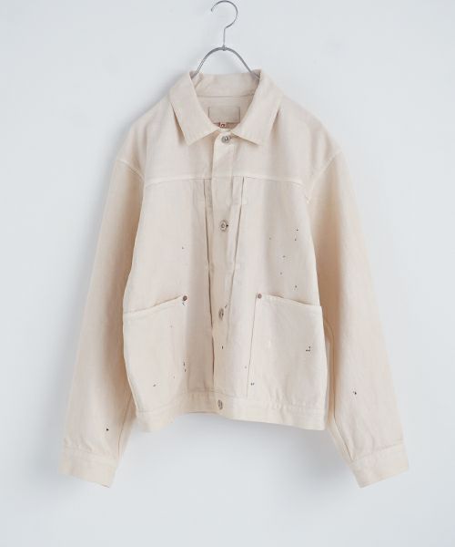 YOKO SAKAMOTO ヨーコサカモトPLEATS BLOUSE[PAINTER WHITE/YS-25SS-10] デニムブルゾン