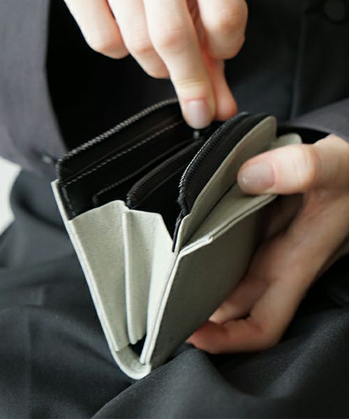 VUヴウ zip card case [GREEN GRAY] vu-product-B18
