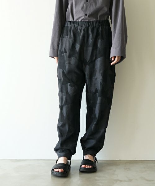 VUヴウgeometric easy tapered pants [BLACK×STEEL] vu-pnt-008