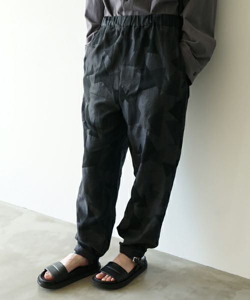 VUヴウgeometric easy tapered pants [BLACK×STEEL] vu-pnt-008