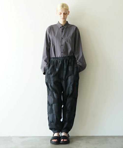 VUヴウgeometric easy tapered pants [BLACK×STEEL] vu-pnt-008