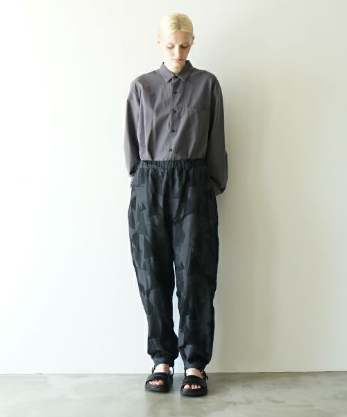 VUヴウgeometric easy tapered pants [BLACK×STEEL] vu-pnt-008