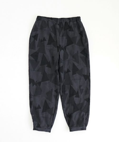 VUヴウgeometric easy tapered pants [BLACK×STEEL] vu-pnt-008