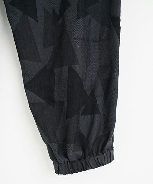 VUヴウgeometric easy tapered pants [BLACK×STEEL] vu-pnt-008