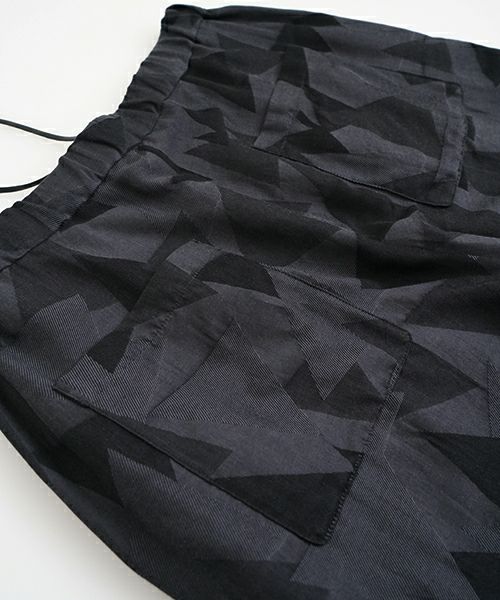 VUヴウgeometric easy tapered pants [BLACK×STEEL] vu-pnt-008