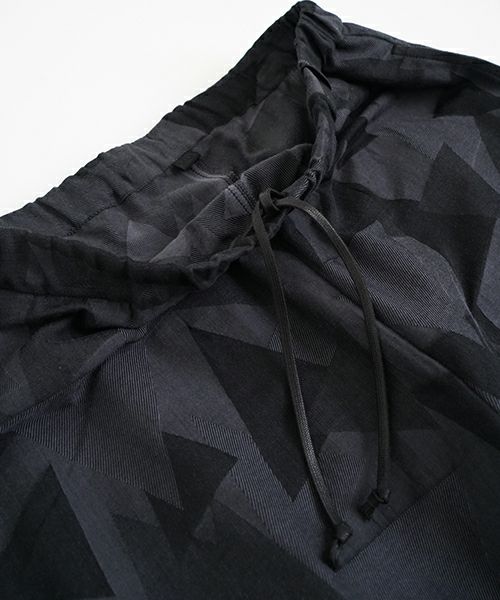 VUヴウgeometric easy tapered pants [BLACK×STEEL] vu-pnt-008