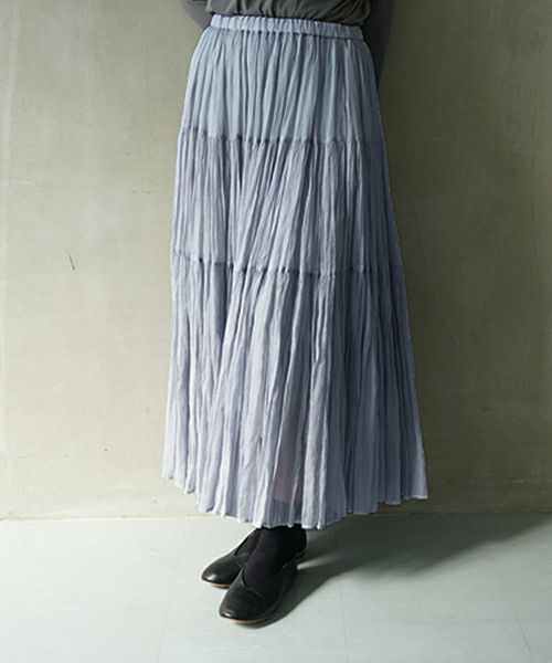 suzuki takayuki スズキタカユキtiered skirt [S251-14/moonlight]ロングスカート