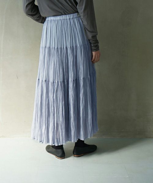 suzuki takayuki スズキタカユキtiered skirt [S251-14/moonlight]ロングスカート