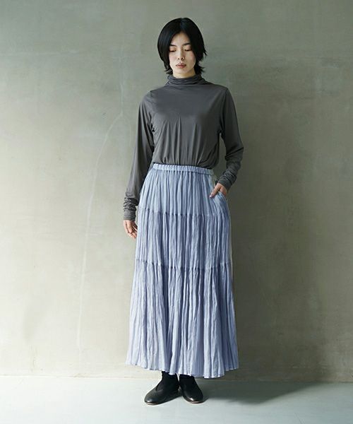 suzuki takayuki スズキタカユキtiered skirt [S251-14/moonlight]ロングスカート