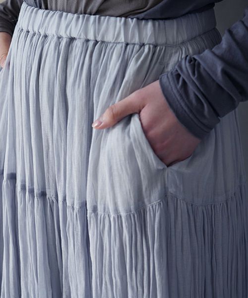 suzuki takayuki スズキタカユキtiered skirt [S251-14/moonlight]ロングスカート