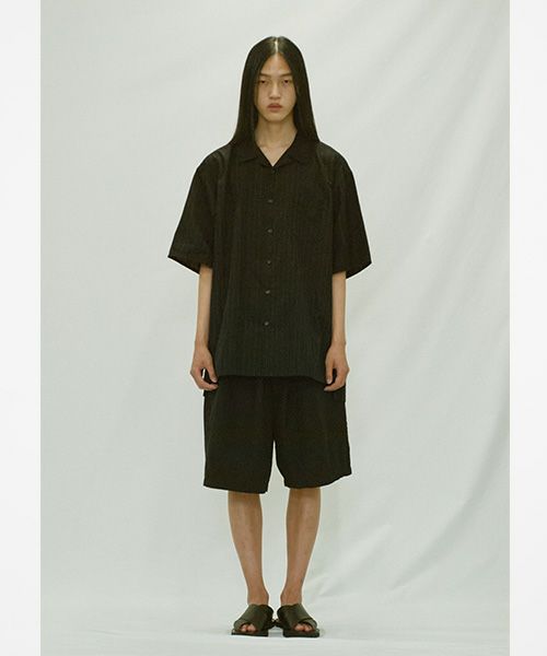 YOKO SAKAMOTOヨーコサカモトOPEN COLLAR SHIRT [BLACK/YS - 25SS - 73] オープンカラーシャツ 