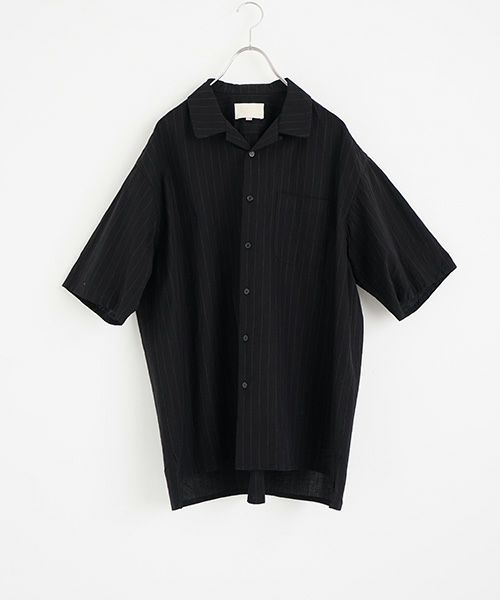 YOKO SAKAMOTOヨーコサカモトOPEN COLLAR SHIRT [BLACK/YS - 25SS - 73] オープンカラーシャツ YOKO SAKAMOTOヨーコサカモトOPEN COLLAR SHIRT [BLACK/YS - 25SS - 73] オープンカラーシャツ 