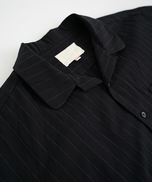 YOKO SAKAMOTOヨーコサカモトOPEN COLLAR SHIRT [BLACK/YS - 25SS - 73] オープンカラーシャツ ｚ