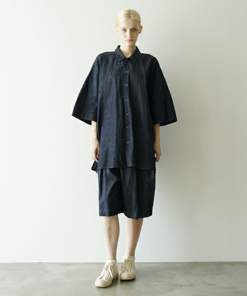 VU ヴウdenim dolman shirt [DEEP BLUE］デニムドルマンシャツ vu-sht-006