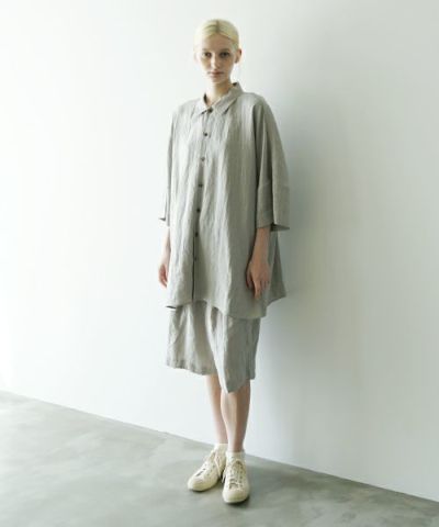 VU<br>ヴウ<br>dolman shirt  [STONE GRAY］リネンドルマンシャツ vu-sht-006