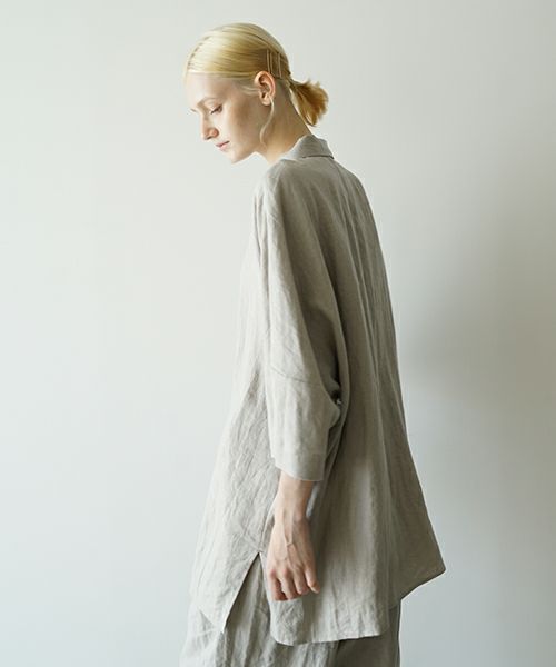 VU ヴウdolman shirt [STONE GRAY］リネンドルマンシャツ vu-sht-006