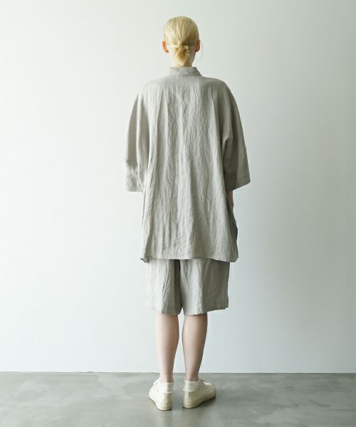 VU ヴウdolman shirt [STONE GRAY］リネンドルマンシャツ vu-sht-006