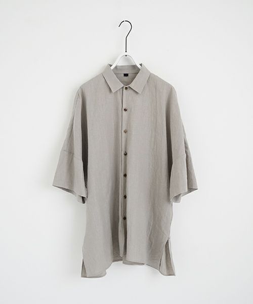 VU ヴウdolman shirt [STONE GRAY］リネンドルマンシャツ vu-sht-006