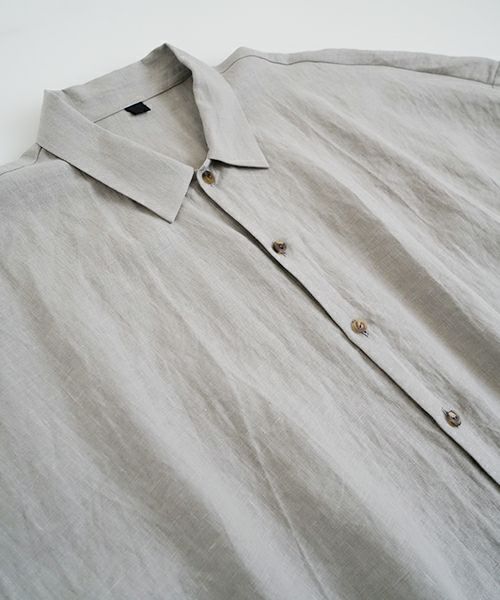 VU ヴウdolman shirt [STONE GRAY］リネンドルマンシャツ vu-sht-006