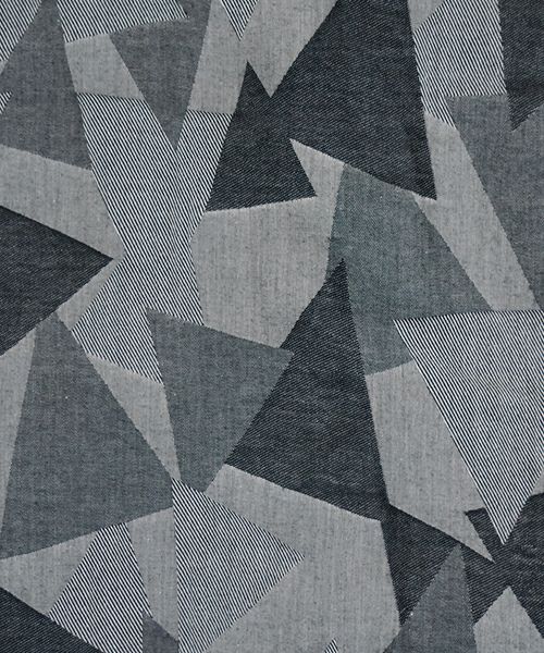 VUヴウgeometric open collar shirt [WHITE×BLACK］幾何学開襟シャツ vu-sht-005