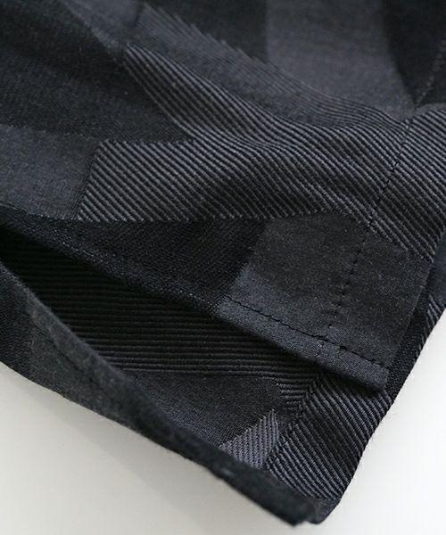 VUヴウgeometric open collar shirt [BLACK×STEEL］幾何学開襟シャツ vu-sht-005