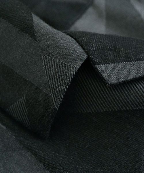 VUヴウgeometric open collar shirt [BLACK×STEEL］幾何学開襟シャツ vu-sht-005