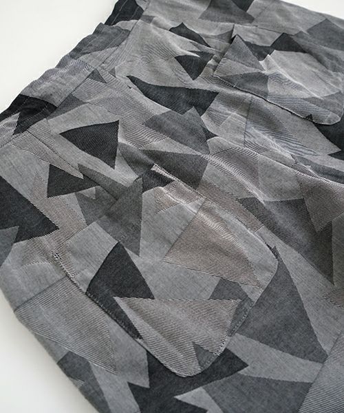 VUヴウgeometric easy short pants [WHITE×BLACK] 幾何学ショートパンツ vu-pnt-010