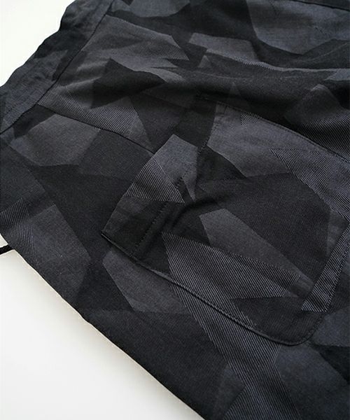 VUヴウgeometric easy short pants [BLACK×STEEL] 幾何学ショートパンツ vu-pnt-010