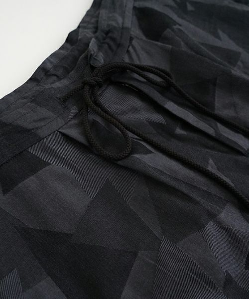 VUヴウgeometric easy short pants [BLACK×STEEL] 幾何学ショートパンツ vu-pnt-010