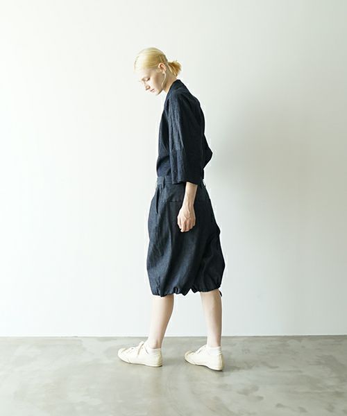 VUヴウdenim short pants [DEEP BLUE] デニムワイドショートパンツ vu-pts-01