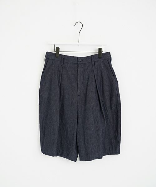 VUヴウdenim short pants [DEEP BLUE] デニムワイドショートパンツ vu-pts-01