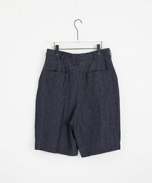 VUヴウdenim short pants [DEEP BLUE] デニムワイドショートパンツ vu-pts-01