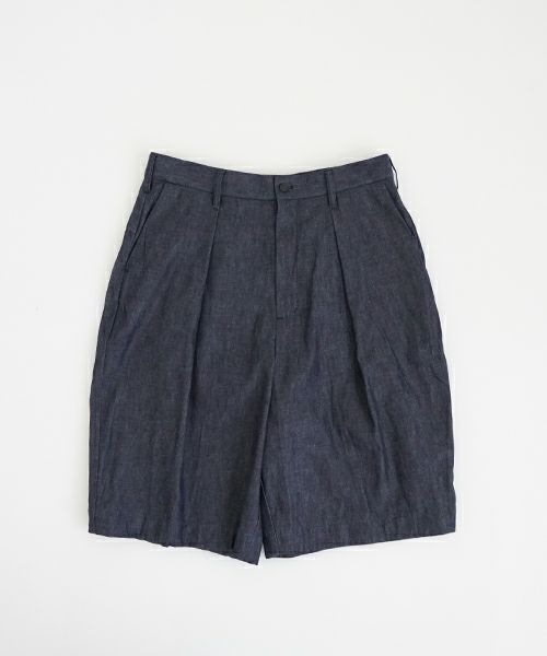 VUヴウdenim short pants [DEEP BLUE] デニムワイドショートパンツ vu-pts-01