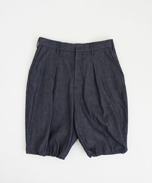 VUヴウdenim short pants [DEEP BLUE] デニムワイドショートパンツ vu-pts-01