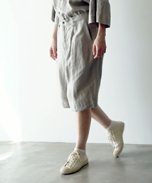VUヴウwide short pants [STONE GRAY] リネンワイドショートパンツ vu-pts-01