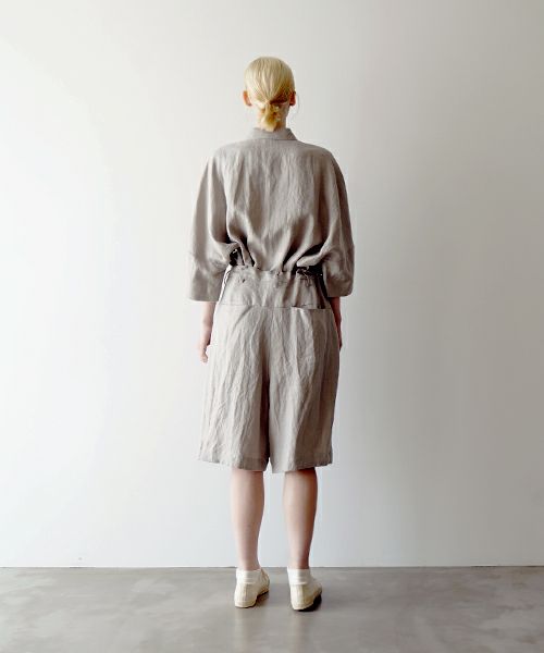 VUヴウwide short pants [STONE GRAY] リネンワイドショートパンツ vu-pts-01