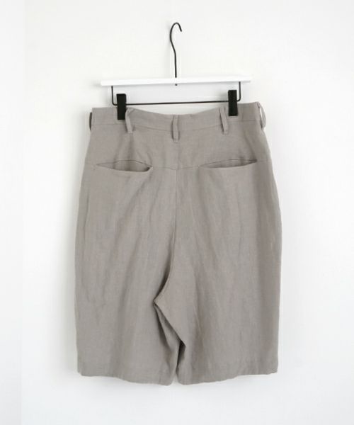 VUヴウwide short pants [STONE GRAY] リネンワイドショートパンツ vu-pts-01