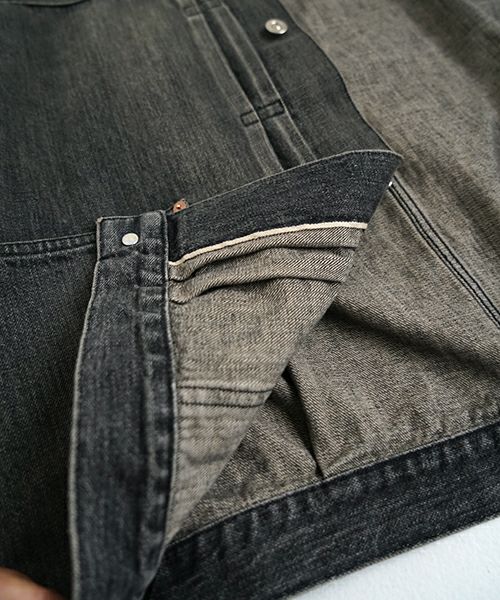 YOKO SAKAMOTOヨーコサカモトPLEATS BLOUSE[VINTAGE BLACK/YS-25SS-10]デニムブルゾン